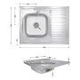 Кухонна мийка Brinex 6080-L 0,6 мм Satin (BRIN6080LSAT06)