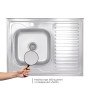 Кухонна мийка Brinex 6080-L 0,6 мм Satin (BRIN6080LSAT06)