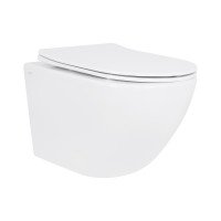 Унітаз підвісний Qtap Jay безобідковий з сідінням Soft-close QT07335175W