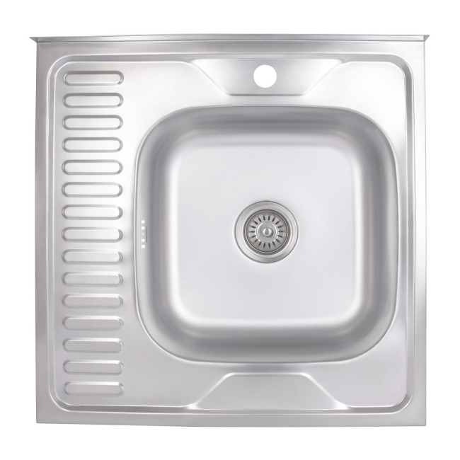 Кухонна мийка Brinex 6060-R 0,6 мм Satin (BRIN6060RSAT06)