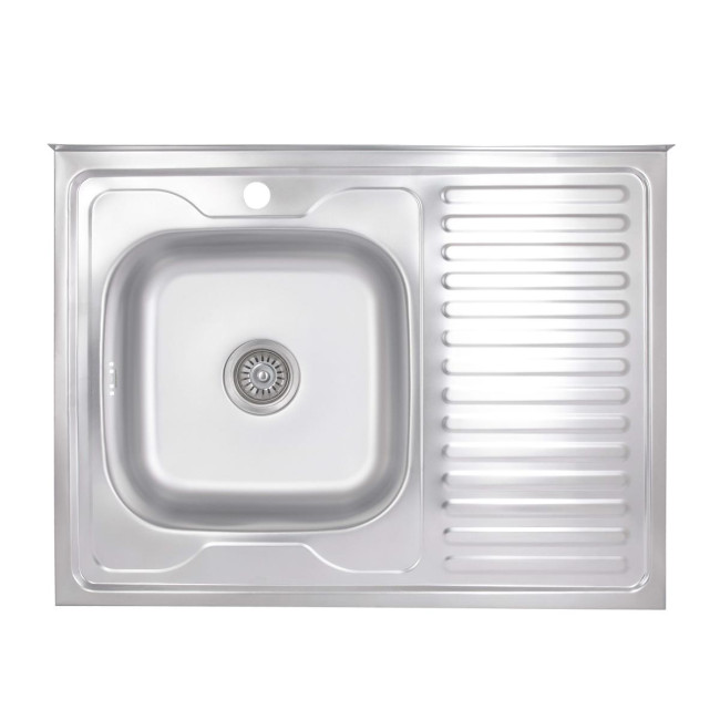 Кухонна мийка Brinex 6080-L 0,6 мм Satin (BRIN6080LSAT06)
