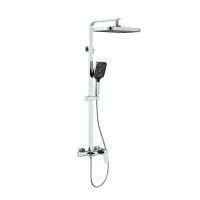 Душова система для кабіни Qtap Capricorn на три споживачі (з виливом) 53103KNC Chrome