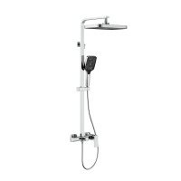 Душова система для кабіни Qtap Capricorn на три споживачі (з виливом) 53103KNC Chrome