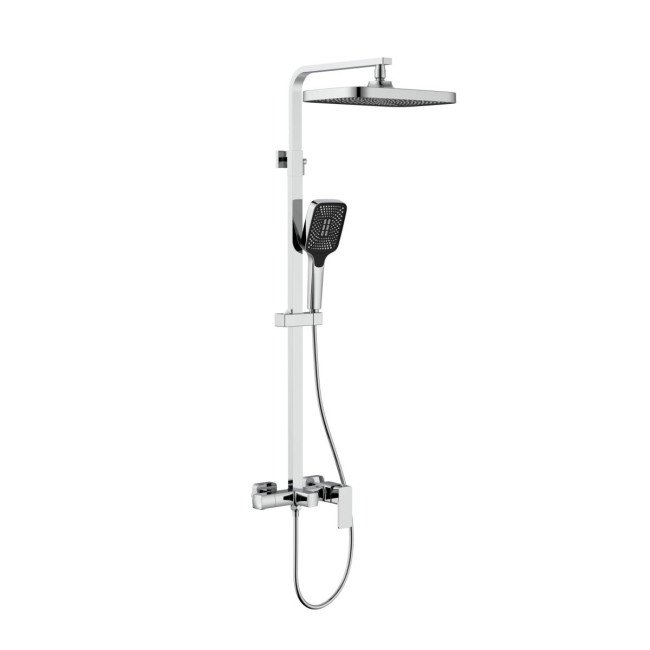 Душова система для кабіни Qtap Capricorn на три споживачі (з виливом) 53103KNC Chrome