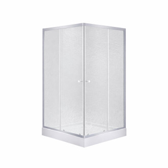 Набір Lidz душова кабіна Wawel SC80x80.SAT.LOW.FR, скло Frost 4 мм + піддон Mazur