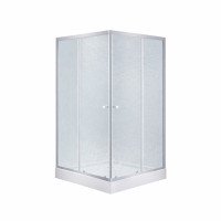Набір Lidz душова кабіна Wawel SC90x90.SAT.LOW.FR, скло Frost 4 мм + піддон Mazur