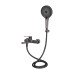 Смеситель для ванны Qtap Slavonice (c душевым гарнитуром) QTSLV259GMB48035 Gunmetal Black PVD