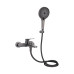 Смеситель для ванны Qtap Slavonice (c душевым гарнитуром) QTSLV259GMB48035 Gunmetal Black PVD