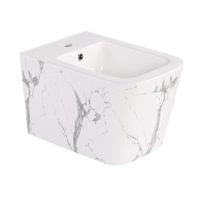 Біде підвісне Qtap Tern 520x350x330 мм, Marble QT17551303GMR