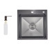 Lidz Handmade H5050HB Мийка для кухні інтегрована Decor Black PVD Honeycomb 2,5/0,5 мм LDH5050BDECPVD48369