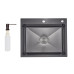 Lidz Handmade H6050HB Мийка для кухні інтегрована Decor Black PVD Honeycomb 2,5/0,5 мм LDH6050BDECPVD48371