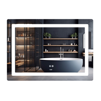Дзеркало Lidz Kubis (KU2) 1000х800 з LED-підсвічуванням Touch, з антизапотіванням, з димером, рег. яскравості LD78LF6141008048450