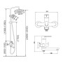 Душова система універсальна Lidz Latwa 1031 на три споживача (з виливом)  (k35) White LDLAT1031WHI48994