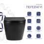 Унітаз підвісний Qtap Jay Ultra Quiet 485х360х320 мм, Matt Black, сидінням Slim Duroplast/ Soft-close/ Quick Relase QT07335177MB