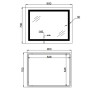 Дзеркало Lidz Kubis (KU1) 900х700 з LED-підсвічуванням Touch, з антизапотіванням, з димером, рег. яскравості LD78LF904907048451