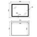 Зеркало Lidz Kubis (KU1) 900х700 с LED-подсветкой Touch, с антизапотеванием, с диммером, рег. яркости LD78LF904907048451