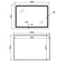 Дзеркало Qtap Mideya (MI1) 1000х700 з LED-підсвічуванням Touch, з антизапотіванням, димером, рег. яскравості QT2078NCF10070