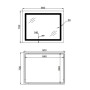 Дзеркало Lidz Kubis (KU2) 900х700 з LED-підсвічуванням Touch, з антизапотіванням, з димером, рег. яскравості LD78LF904907048452