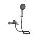 Смеситель для ванны Qtap Slavonice (c душевым гарнитуром) QTSLV259GMB48035 Gunmetal Black PVD