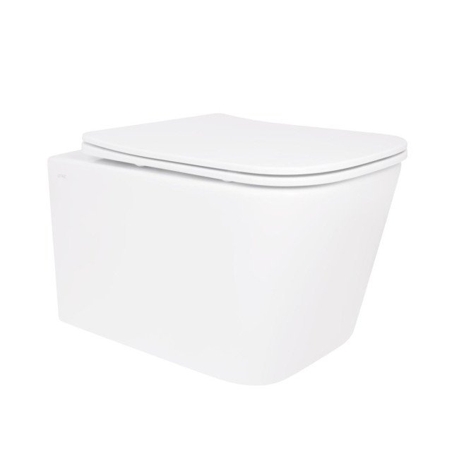 Унітаз підвісний Crow Rimless 485х340х330 мм, White, з сидінням Slim Duroplast/ Soft-close/ Quick Release QT05335171RW Qtap