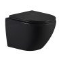 Унітаз підвісний Qtap Jay Ultra Quiet 485х360х320 мм, Matt Black, сидінням Slim Duroplast/ Soft-close/ Quick Relase QT07335177MB