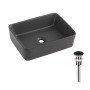 Раковина накладна Qtap Tern 480x370x135 мм, Anthracite, прямокутна, з донним клапаном QT17116069AN