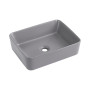 Раковина накладна Qtap Tern 480x370x135 мм, Stone grey, прямокутна, з донним клапаном QT17116069SG