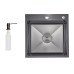 Lidz Handmade H5050HB Мийка для кухні інтегрована Decor Black PVD Honeycomb 2,5/0,5 мм LDH5050BDECPVD48369