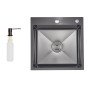 Lidz Handmade H5050HB Мийка для кухні інтегрована Decor Black PVD Honeycomb 2,5/0,5 мм LDH5050BDECPVD48369
