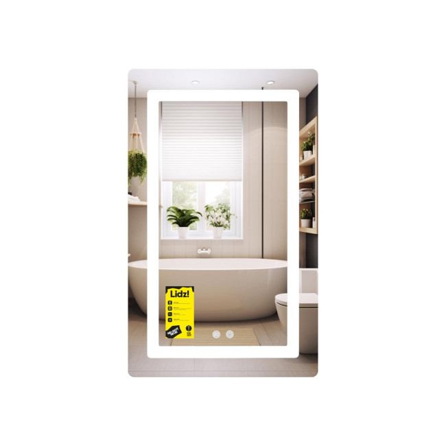 Дзеркало Lidz Kubis (KU2) 500х800 з LED-підсвічуванням Touch, з антизапотіванням, з димером, рег. яскравості LD78LF936508048448