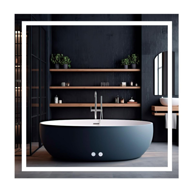 Дзеркало Qtap Mideya (MI1) 800x800 з LED-підсвічуванням Touch, з антизапотіванням, димером, рег. яскравості QT2078NCF808048477