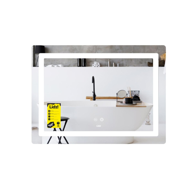 Дзеркало Lidz Kubis (KU2) 700х500 з LED-підсвічуванням Touch, з антизапотіванням, з димером, рег. яскравості LD78LF90448486