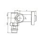 Комплект кранів Thermo Alliance Standart 1/2" хром, для рушникосушарки кутовий SF395W15HE