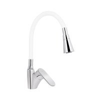 Змішувач для кухні Lidz Tani 007F3 з гнучким виливом (k40) LDTAN007F3WCR40423 Chrome/White