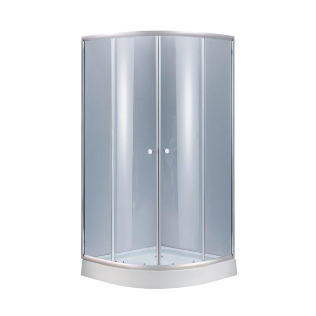 Душова кабіна Lidz Latwa SC90x90.SAT.LOW.GR, скло тон. 4 мм + Lidz Душовий піддон KAPIELKA ST90x90x14