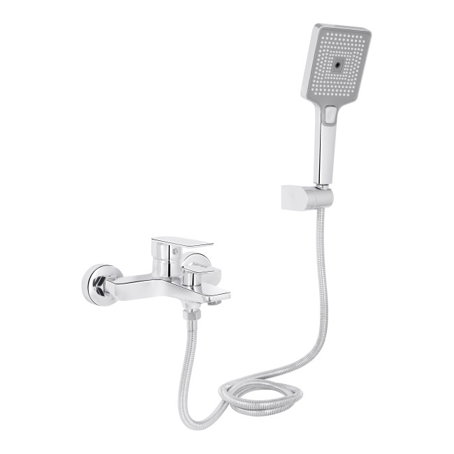 Смеситель для ванны Qtap Aries (c душевым гарнитуром) QTARI259CRM45559 Chrome