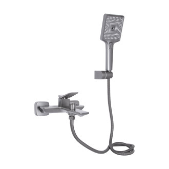 Смеситель для ванны Qtap Presto (c душевым гарнитуром) QTPRE259GRP45584 Gunmetal Black