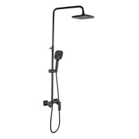 Душова система універсальна Qtap Gemini на три споживачі (з виливом) QTGEM111BLM45686 Black Matt