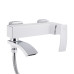 Смеситель для ванны Qtap Swan Cascada с поворотным изливом (c душевым гарнитуром) QTSWA260CRW45569 Chrome/White