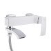 Смеситель для ванны Qtap Swan Cascada с поворотным изливом (c душевым гарнитуром) QTSWA260CRW45569 Chrome/White