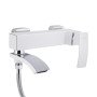 Змішувач для ванни Qtap Swan Cascada з поворотним виливом (з душовим гарнітуром) QTSWA260CRW45569 Chrome/White