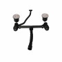 Мийка для кухні з двома чашами інтегрована Lidz Handmade H7843 (LDH7843BPVD45586) Brushed Black PVD 3,0/1,0 мм