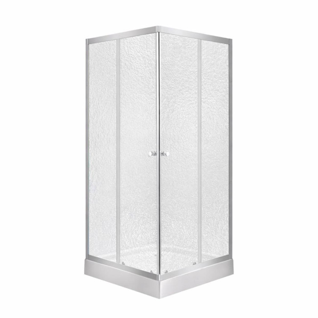 Lidz Wawel SC80x80.SAT.LOW.FR Душова кабіна квадратна, скло Frost 4 мм + Lidz Душовий піддон KAPIELKA ST80x80х14