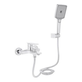 Смеситель для ванны Qtap Aries (c душевым гарнитуром) QTARI259CRM45559 Chrome