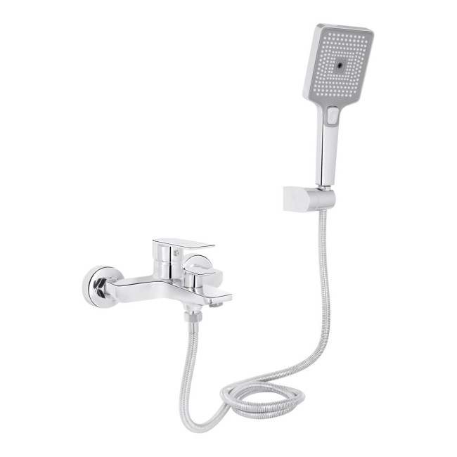 Змішувач для ванни Qtap Aries (з душовим гарнітуром) QTARI259CRM45559 Chrome