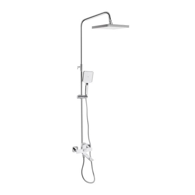 Душова система універсальна Qtap Presto на три споживачі (з виливом) QTPRE111CRW45580 Chrome/White
