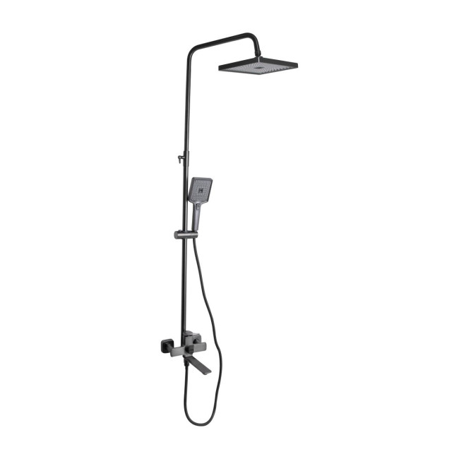 Душова система універсальна Qtap Presto на три споживачі (з виливом) QTPRE111GRP45585 Gunmetal Black