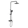 Душова система універсальна Qtap Gemini на три споживачі (з виливом) QTGEM111BLM45686 Black Matt