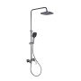 Душова система універсальна Qtap Gemini на три споживачі (з виливом) QTGEM111GMB45688 Gunmetal Black PVD