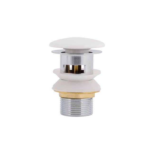 Донний клапан Pop-up для біде з переливом 70х70х110 mm White Qtap